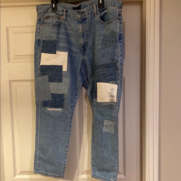 Polo Ralph Lauren Patchwork Avery Boyfriend Jeans Sz 33R.